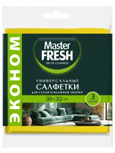 Master Fresh - Cалфетки универсальные Эконом для уборки из вискозы 3шт 