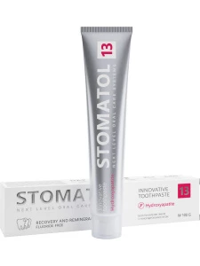 Stomatol - Зубная паста с нано-гидроксиапатитом для восстановления эмали 13 Hydroxyapatite 100г