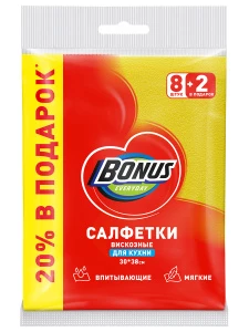 Bonus - Салфетки вискозные 8+2шт