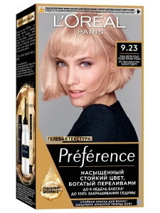 L'Oreal Paris - Preference Крем-краска, тон 9.23 Очень светло-русый розово-перламутровый