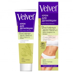Velvet - Крем для депиляции 9в1 увлажняющий с муцином улитки 100мл