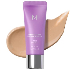 Missha - Тональный BB крем с антивозрастной сывороткой Perfect Cover Serum SPF50, тон 25 warm beige
