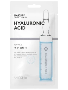 Missha - Тканевая Маска для лица увлажняющая с гиалуроновой кислотой для сухой кожи Mascure Hydra Solution Sheet Mask Hyaluron Acid 28 мл