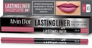 Alvin D'Or - Карандаш для губ гелевый водостойкий Lastingliner, тон 06 ягодный