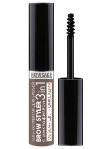 LuxVisage - Гель-корректор для бровей с микрофиброй Brow Styler, тон 04 эспрессо