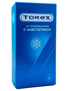 TOREX - Презервативы гладкие с Анестетиком №12