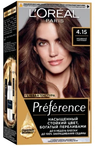 L'Oreal Paris - Preference Крем-краска, тон 4.15 Насыщенный каштановый