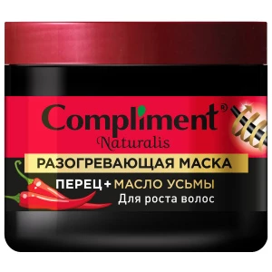 Compliment - Naturalis Разогревающая Маска для роста волос Перец + Масло усьмы 500мл