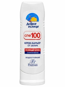 Floresan - Доброе солнце Крем-барьер от загара SPF100 Полный блок водостойкий 125мл