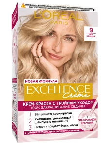 L'Oreal Paris - Excellence Стойкая Крем-краска, тон 9 Очень светло-русый