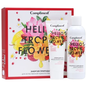 Compliment - Подарочный набор №1401 Hello Tropic Flowers (Гель для душа 200мл + Крем для рук 80мл)