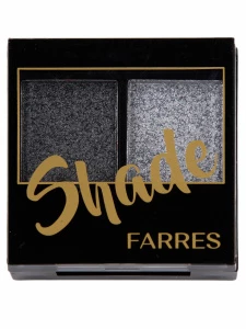 Farres - Тени для век 2 цвета Shade, тон 08 мокрый асфальт / серебро